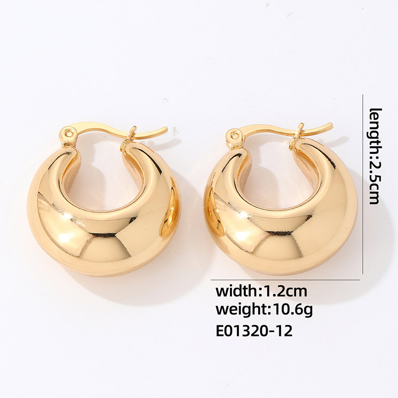 1 Pair IG Style Simple Style Geometric Plating 304 Stainless Steel Gold Plated Silver Plated Earrings display picture 12