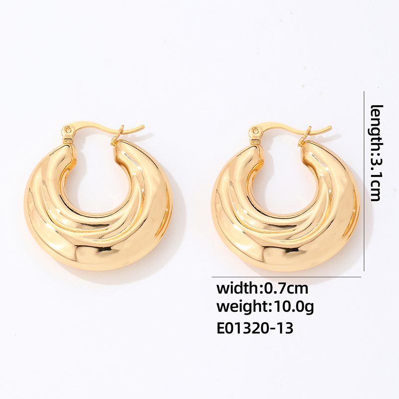 1 Pair IG Style Simple Style Geometric Plating 304 Stainless Steel Gold Plated Silver Plated Earrings display picture 6
