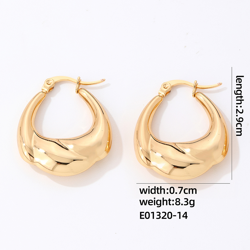 1 Par Estilo IG Estilo Simple Geométrico Enchapado Acero Inoxidable 304 Chapado En Oro Plateado Aretes display picture 7