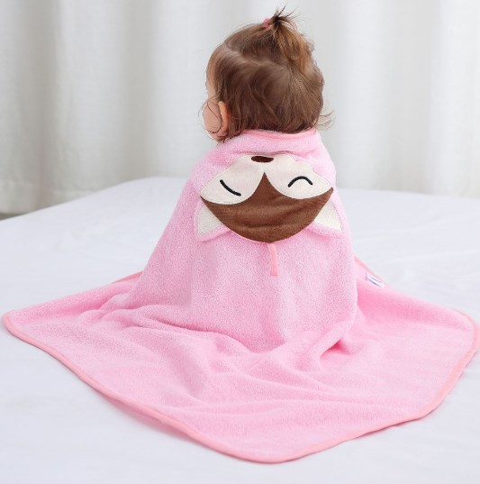 Cute Animal Solid Color Bamboo Fibre Spring Receiving Blanket Baby Accessories display picture 2