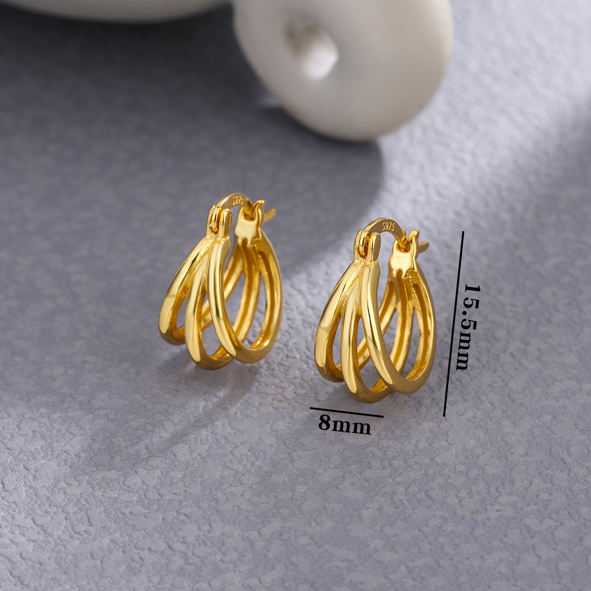 1 Pair Elegant Solid Color Plating Inlay Sterling Silver Zircon Ear Studs display picture 4