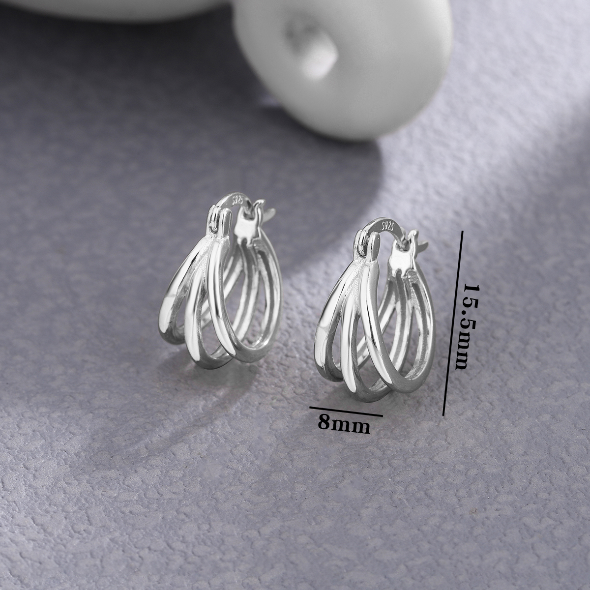 1 Pair Elegant Solid Color Plating Inlay Sterling Silver Zircon Ear Studs display picture 2