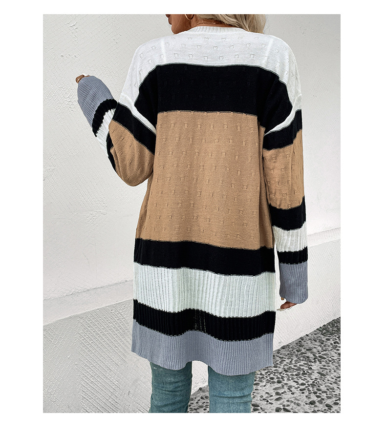 Women's Cardigan Long Sleeve Sweaters & Cardigans Casual Stripe display picture 7