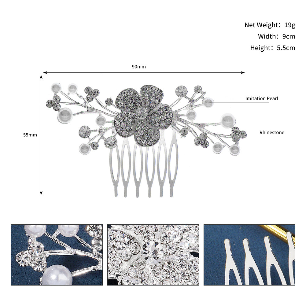 Elegant Lady Shiny Flower Alloy Plating Insert Comb display picture 4