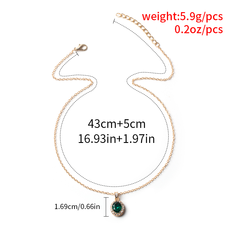 Simple Style Water Droplets Alloy Inlay Artificial Gemstones Women's Pendant Necklace display picture 4