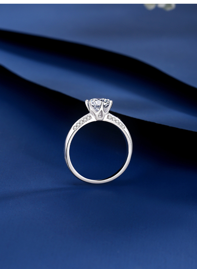 Dame Klassischer Stil Geometrisch Sterling Silber Inlay Moissanit Zirkon Ringe display picture 3