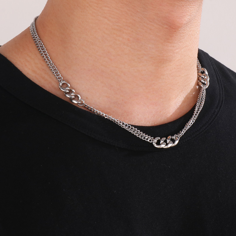 Basic Geometric Titanium Steel Men's Necklace display picture 7