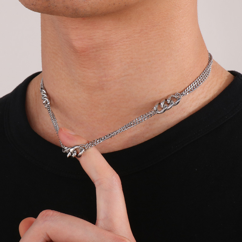 Basic Geometric Titanium Steel Men's Necklace display picture 8
