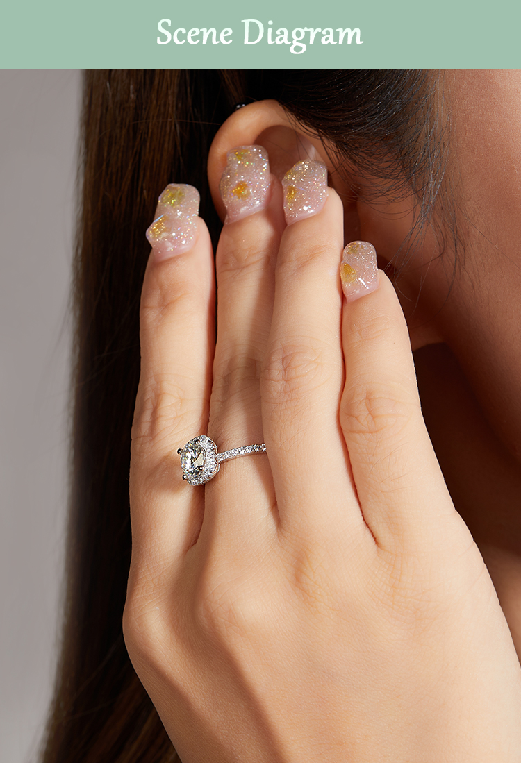 Einfacher Stil Pendeln Einfarbig Sterling Silber Diamant Moissanit Weißgold Plattiert Ringe display picture 3