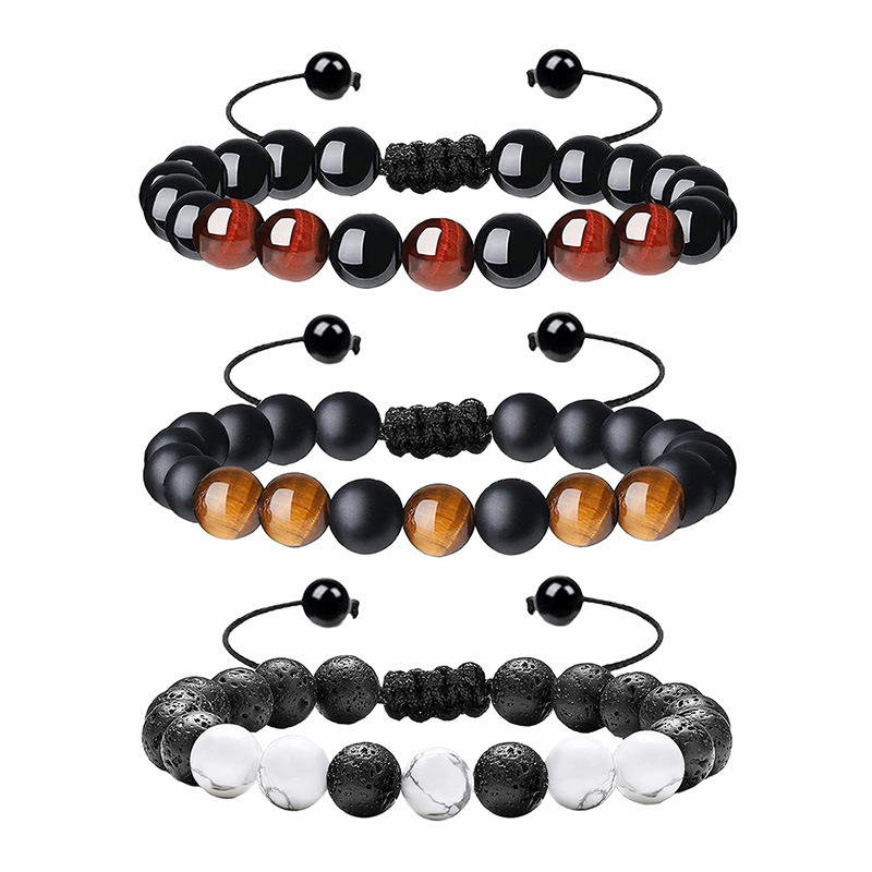 Classic Style Round Natural Stone Beaded Bracelets display picture 1