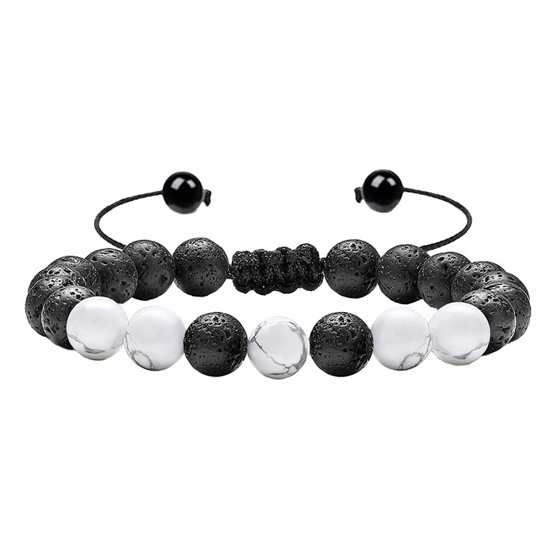 Classic Style Round Natural Stone Beaded Bracelets display picture 7