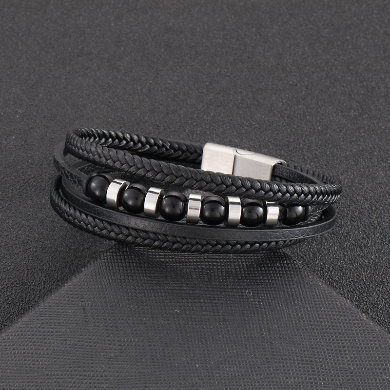 Retro Solid Color Titanium Steel Braid Men's Bracelets display picture 6