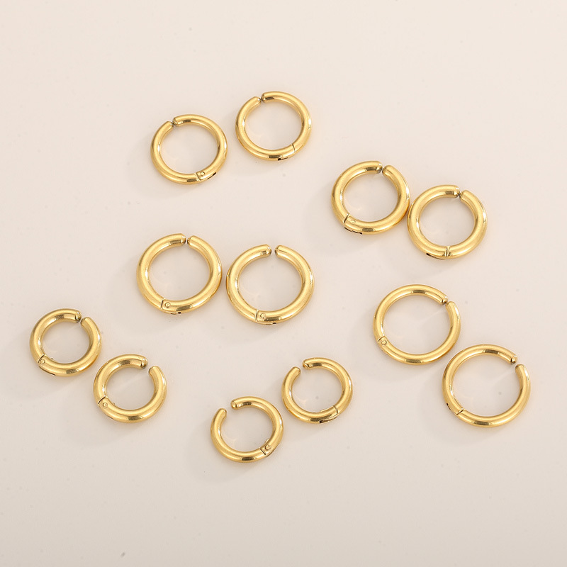 1 Pair Simple Style Solid Color Plating Stainless Steel Gold Plated Earrings display picture 6