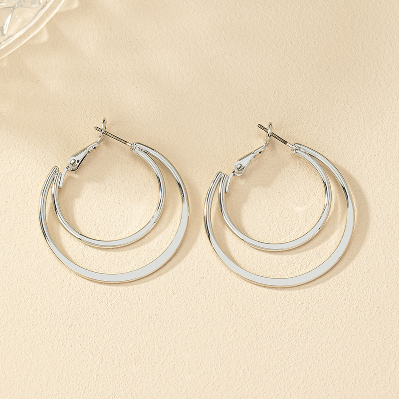 1 Pair Simple Style Commute Circle Plating Alloy Gold Plated Earrings display picture 6