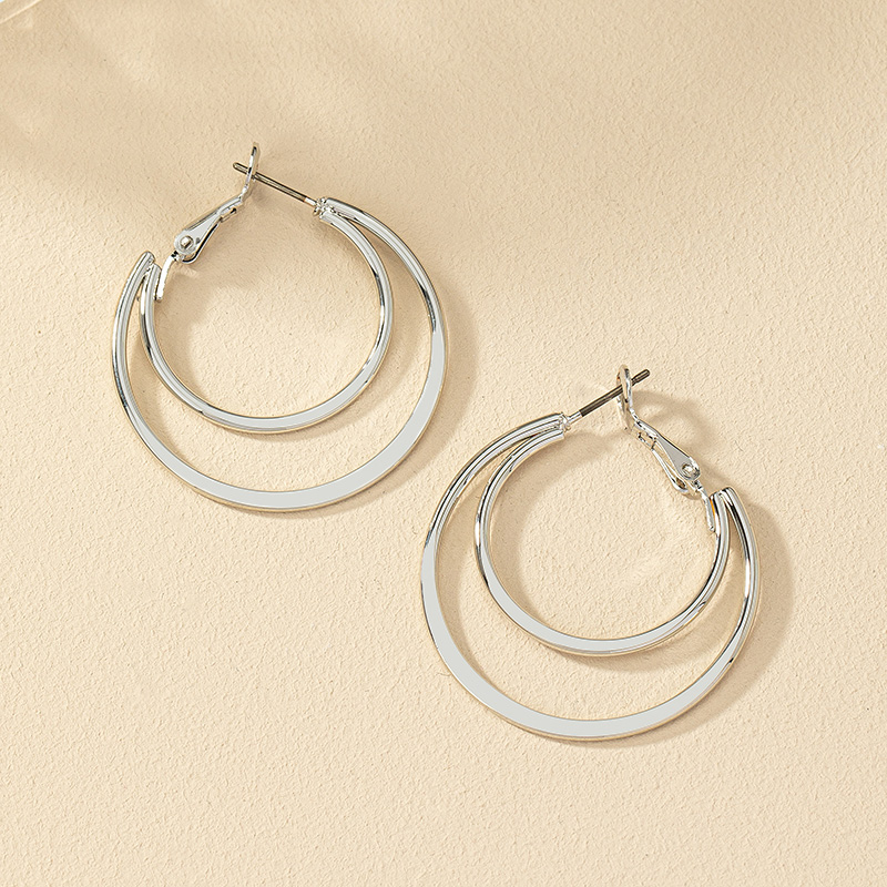 1 Paar Einfacher Stil Pendeln Kreis Überzug Legierung Vergoldet Ohrringe display picture 7
