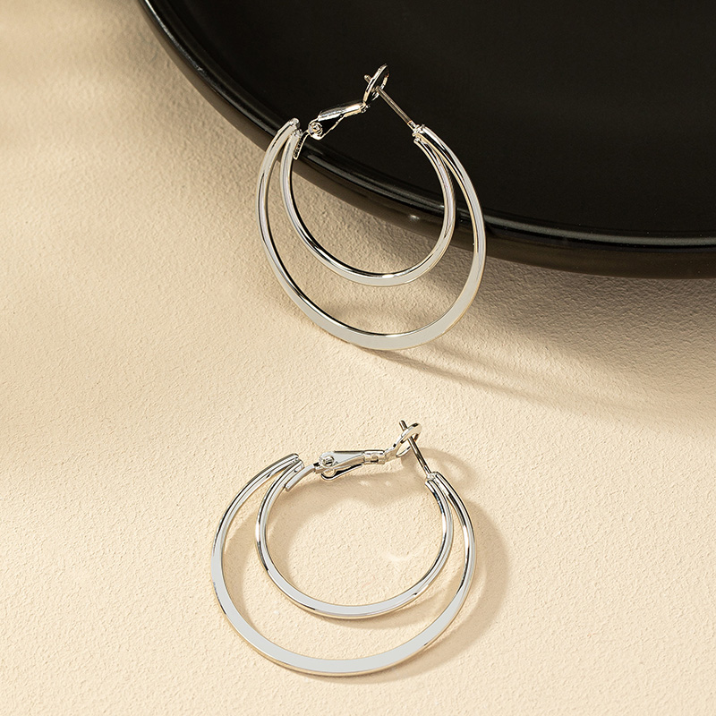 1 Paar Einfacher Stil Pendeln Kreis Überzug Legierung Vergoldet Ohrringe display picture 8