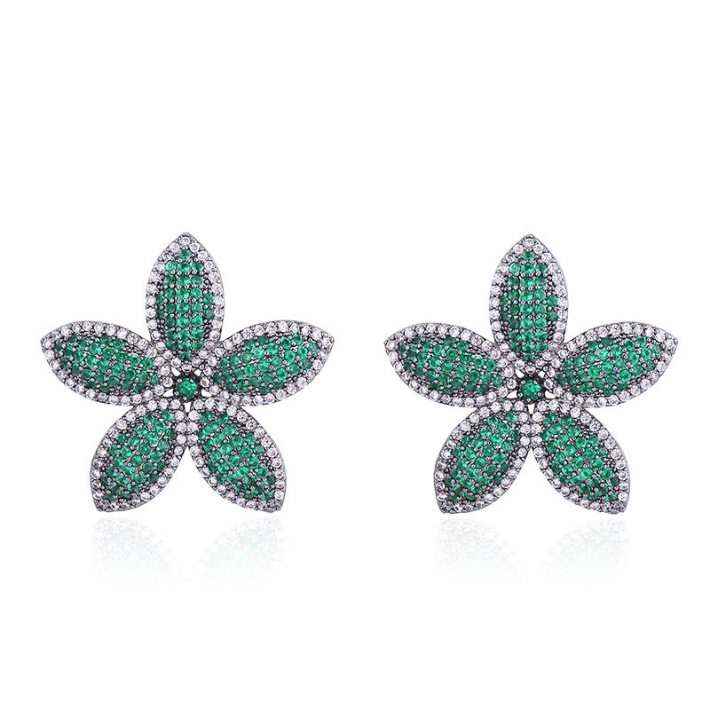 1 Pair Elegant Classical Lady Tropical Plating Inlay Copper Artificial Gemstones Ear Studs display picture 9