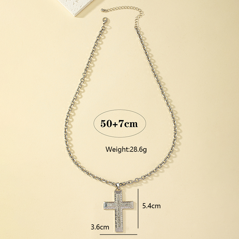 Ig Style Punk Cool Style Cross Alloy Ferroalloy Silver Plated Unisex Pendant Necklace display picture 3