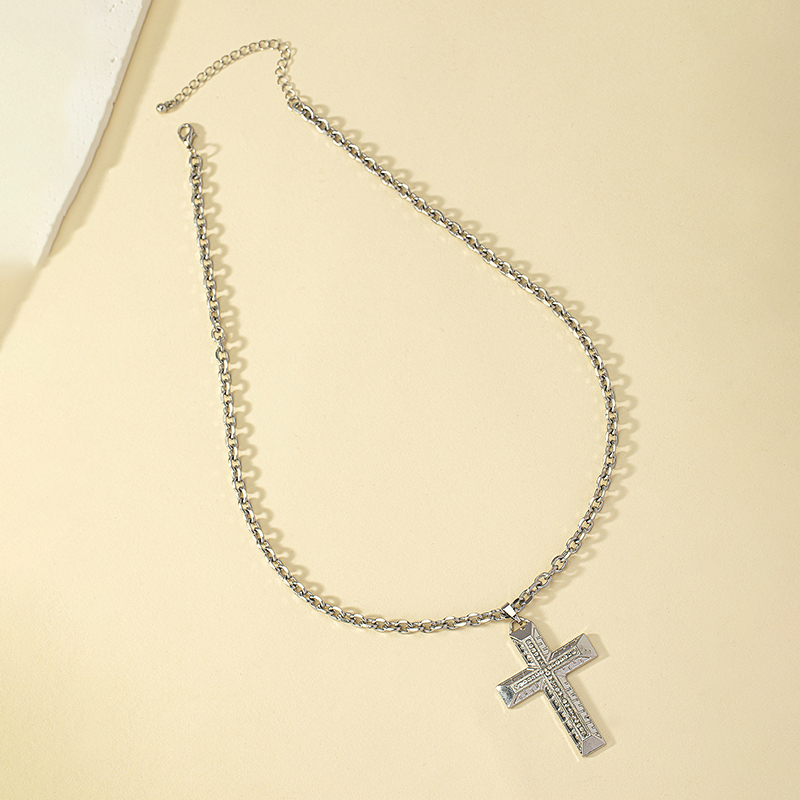 Ig Style Punk Cool Style Cross Alloy Ferroalloy Silver Plated Unisex Pendant Necklace display picture 2