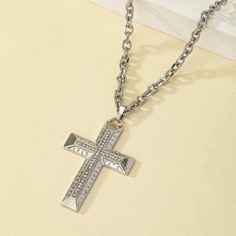 Ig Style Punk Cool Style Cross Alloy Ferroalloy Silver Plated Unisex Pendant Necklace display picture 1