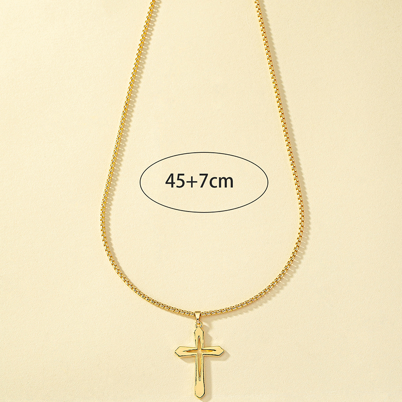 Simple Style Commute Cross Alloy Plating 14k Gold Plated Unisex Pendant Necklace display picture 4