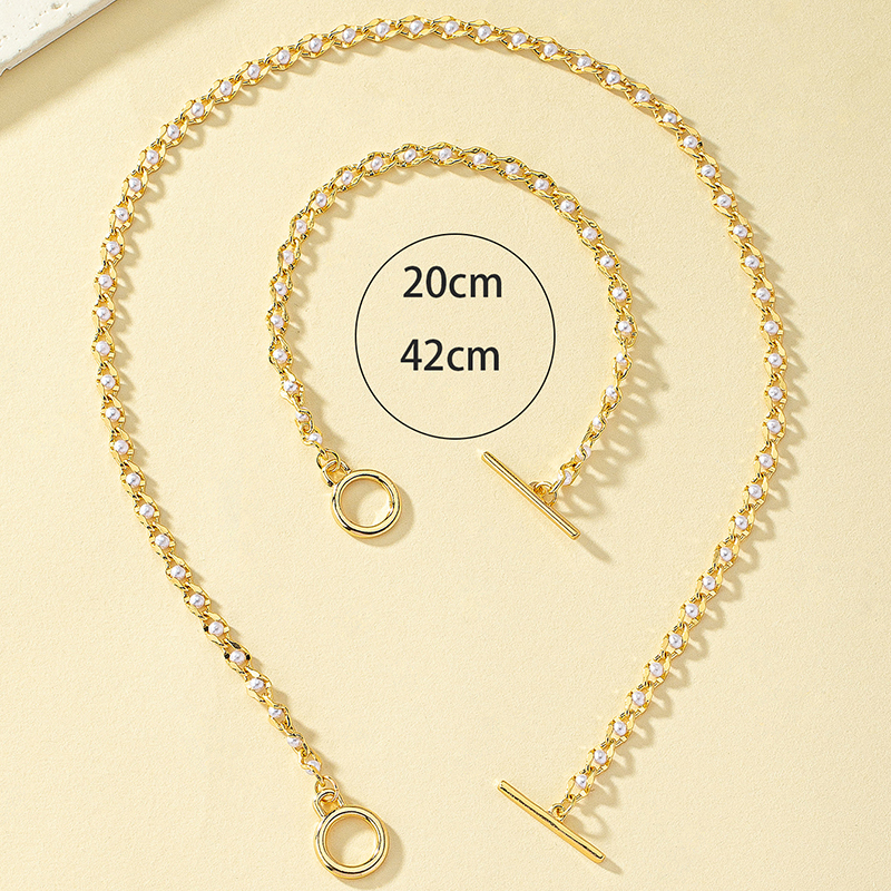 Elegant Simple Style Solid Color Alloy Plating 14k Gold Plated Women's Bracelets Necklace display picture 5