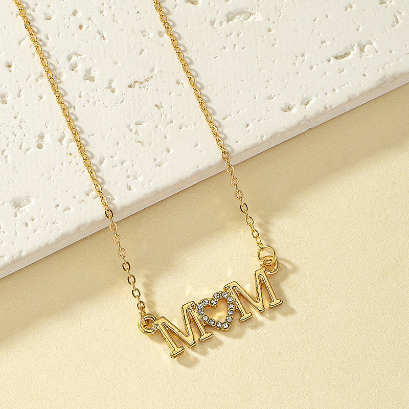 Style Simple Commuer Lettre Alliage Placage Incruster Strass Plaqué Or 14k Femmes Pendentif display picture 2