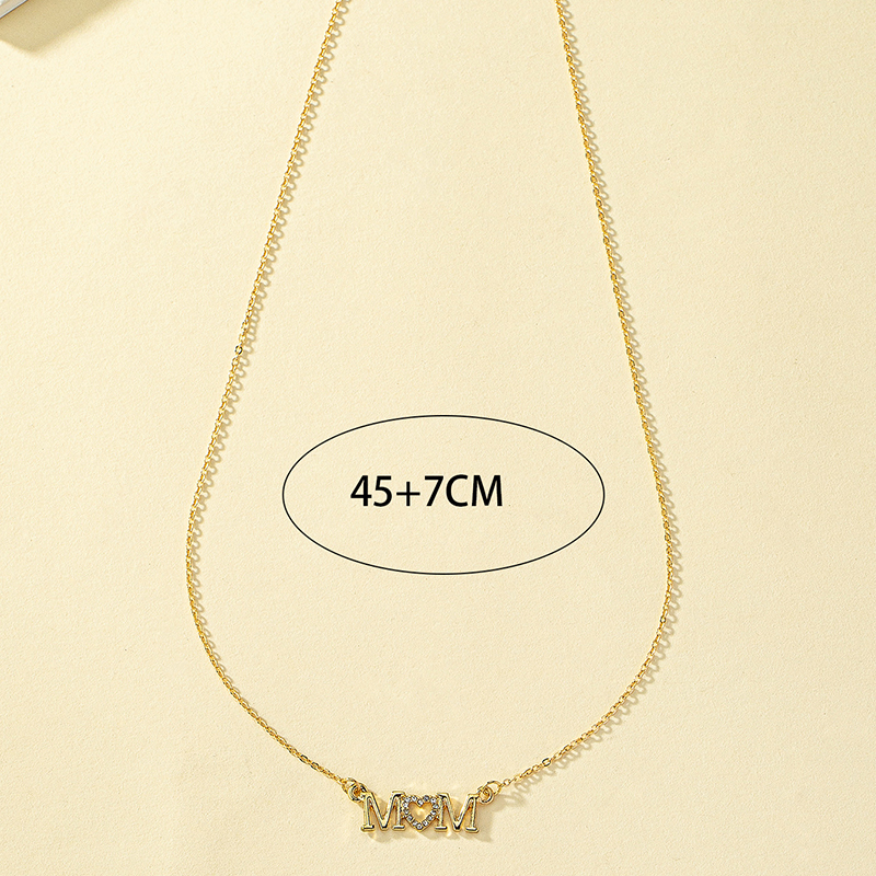 Simple Style Commute Letter Alloy Plating Inlay Rhinestones 14k Gold Plated Women's Pendant Necklace display picture 1