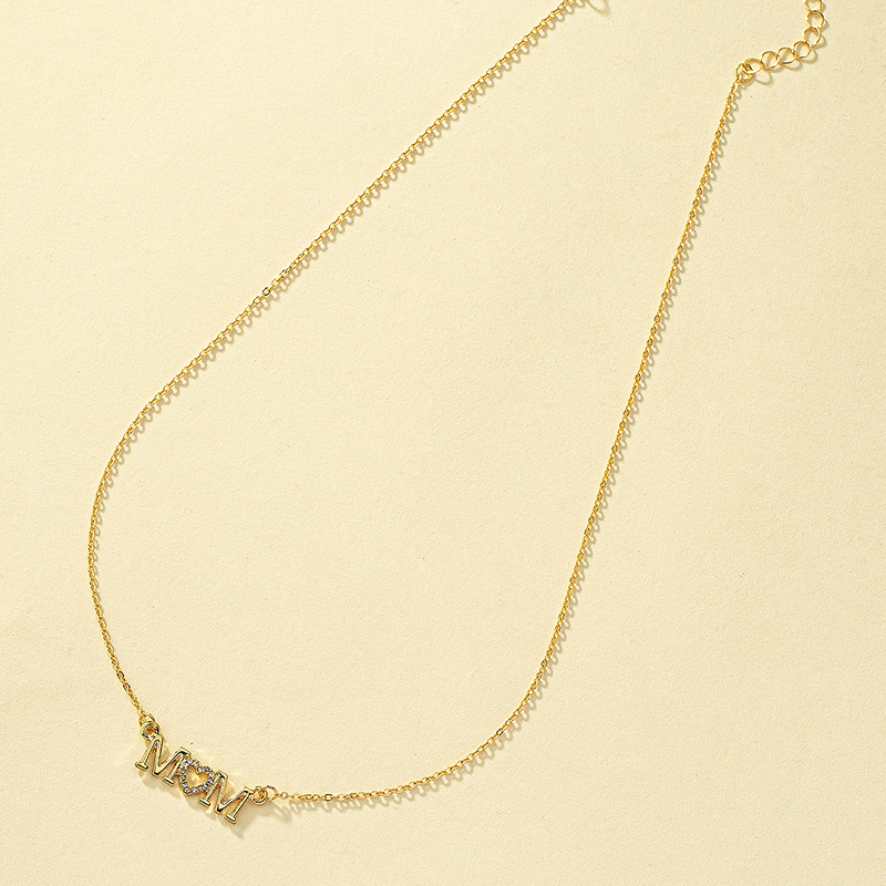Style Simple Commuer Lettre Alliage Placage Incruster Strass Plaqué Or 14k Femmes Pendentif display picture 5