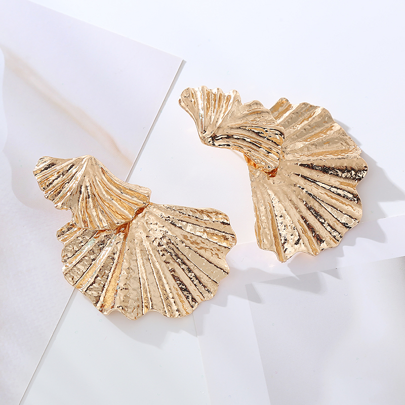 Wholesale Jewelry Lady Ginkgo Leaf Alloy Gold Plated Silver Plated Plating Ear Studs display picture 3
