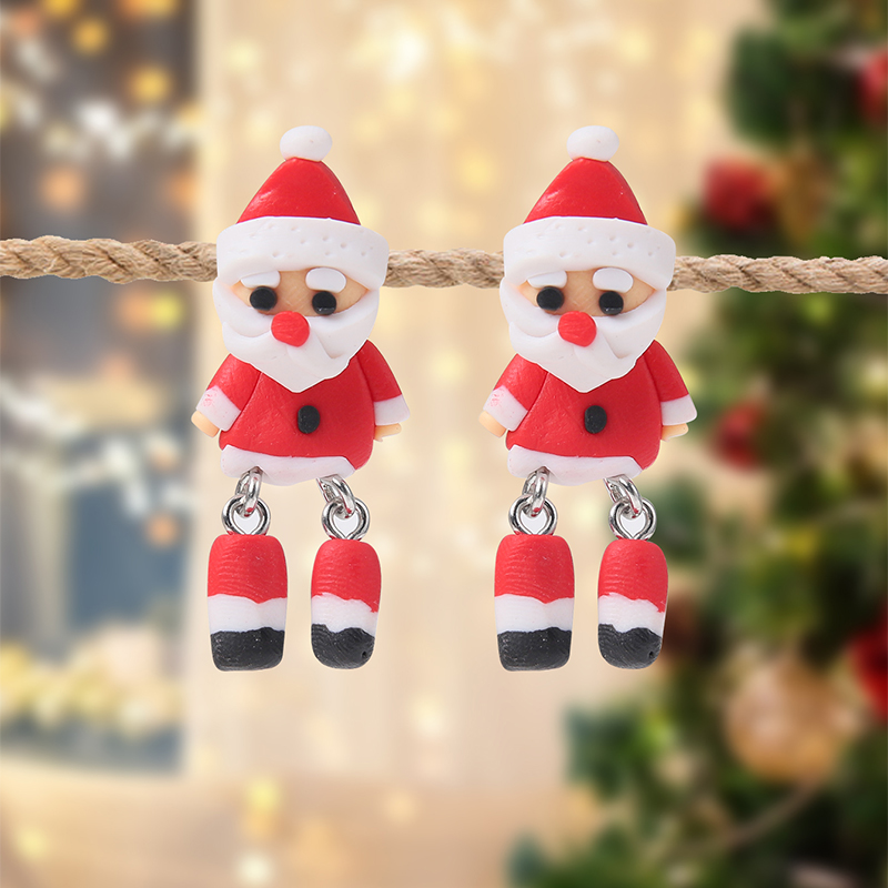 1 Pair Christmas Streetwear Santa Claus Snowflake Elk Arylic Wood Drop Earrings Earrings Ear Studs display picture 13
