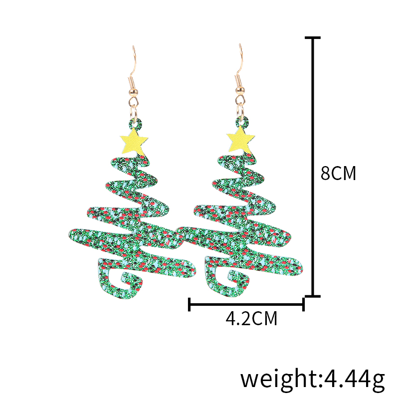 1 Pair Christmas Streetwear Santa Claus Snowflake Elk Arylic Wood Drop Earrings Earrings Ear Studs display picture 1