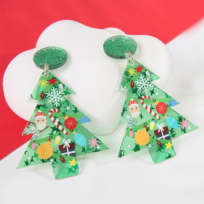 1 Pair Christmas Streetwear Santa Claus Snowflake Elk Arylic Wood Drop Earrings Earrings Ear Studs display picture 10