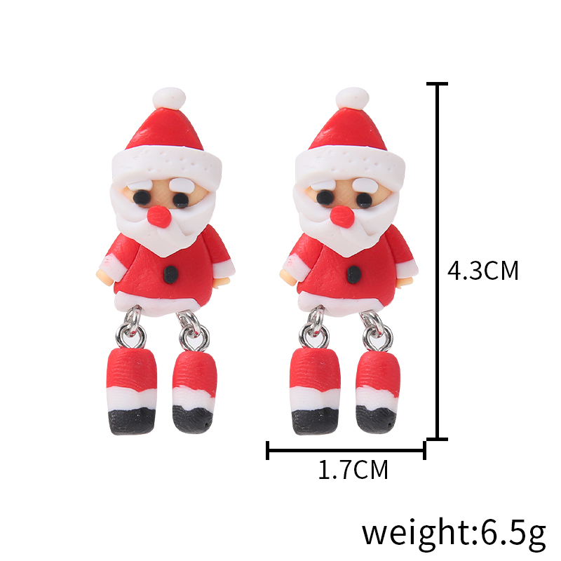 1 Pair Christmas Streetwear Santa Claus Snowflake Elk Arylic Wood Drop Earrings Earrings Ear Studs display picture 12