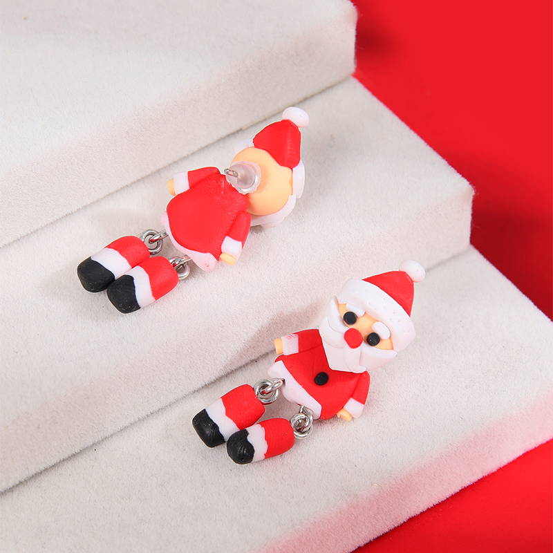 1 Pair Christmas Streetwear Santa Claus Snowflake Elk Arylic Wood Drop Earrings Earrings Ear Studs display picture 16
