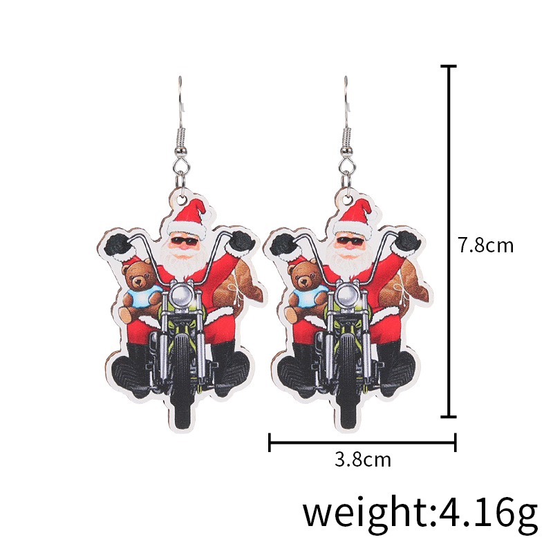 1 Pair Christmas Streetwear Santa Claus Snowflake Elk Arylic Wood Drop Earrings Earrings Ear Studs display picture 18