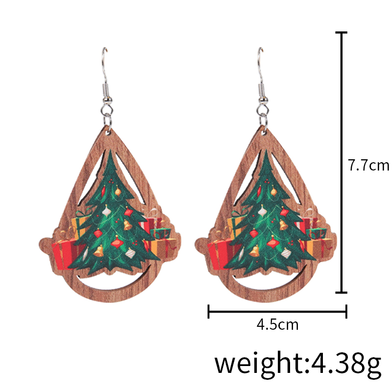 1 Paire Noël Vêtement De Rue Père Noël Flocon De Neige Wapiti Arylique Bois Boucles D'oreilles Des Boucles D'oreilles Boucles D'oreilles display picture 21