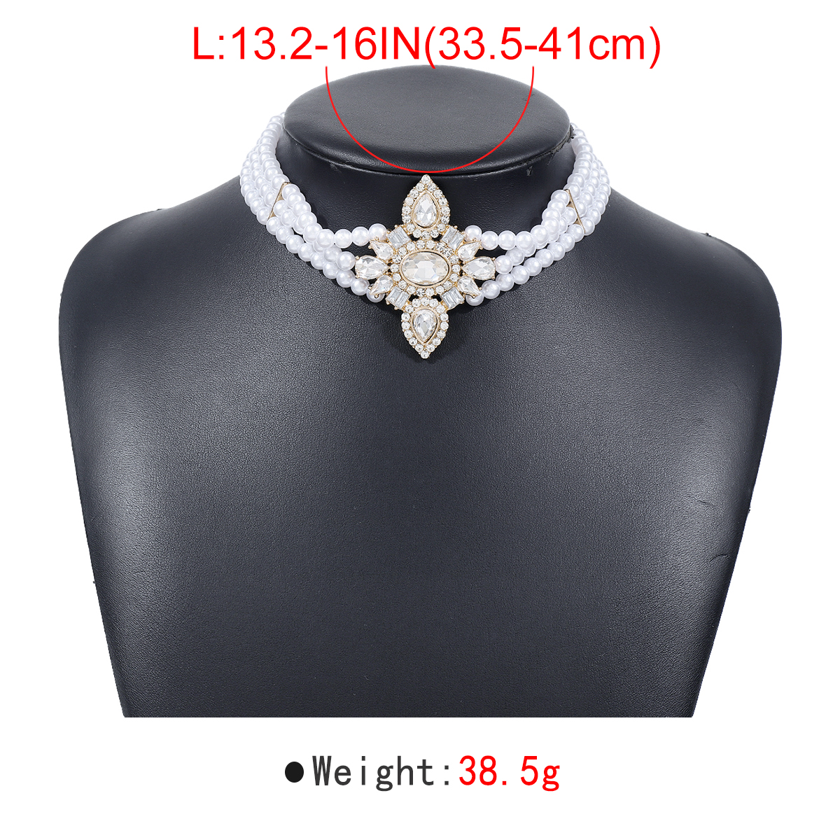 Elegant Luxurious French Style Geometric Imitation Pearl Alloy Inlay Zircon Women's Choker display picture 2