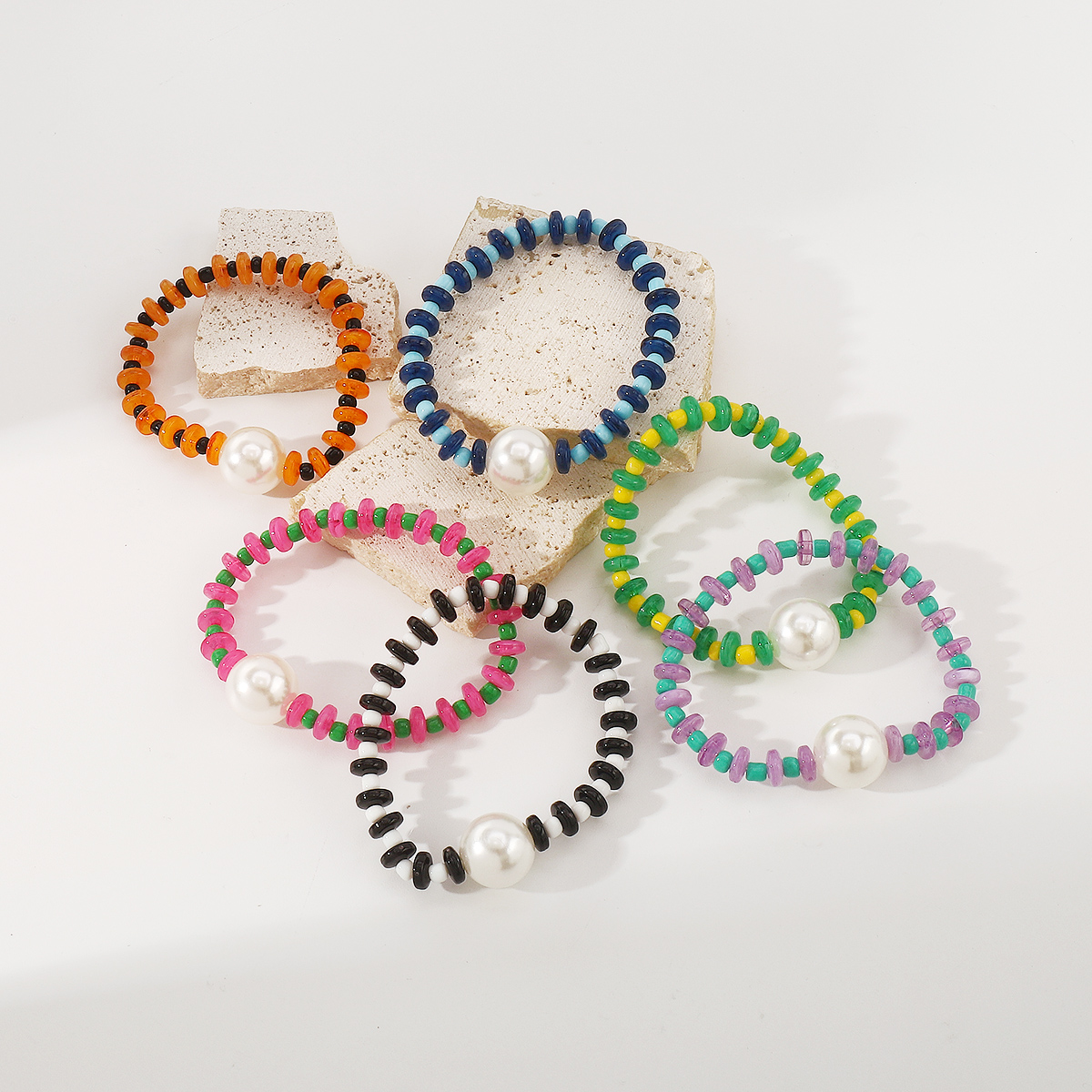 Bohemian Sweet Simple Style Geometric Imitation Pearl Seed Bead Women's Bracelets display picture 4