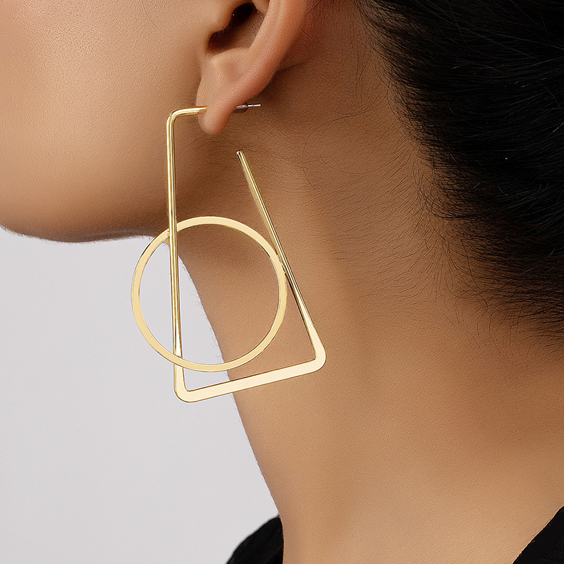 1 Pair Exaggerated Geometric Plating Alloy 14k Gold Plated Drop Earrings display picture 1