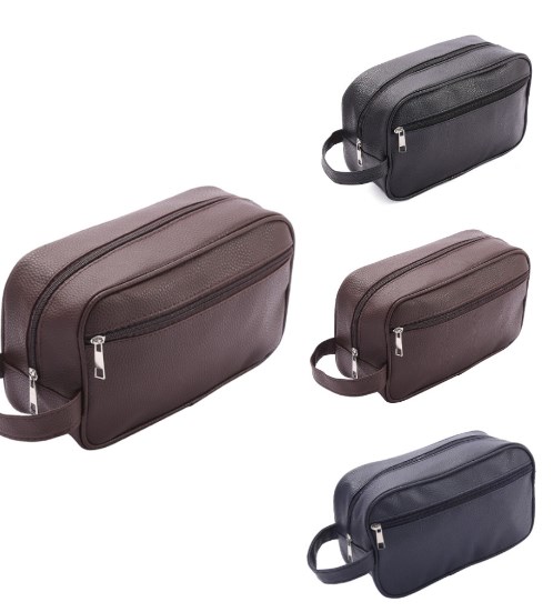 Unisex Solid Color Pvc Zipper Handbag Wash Bag display picture 1