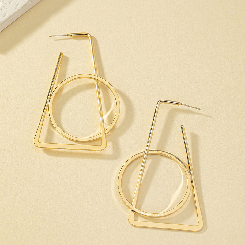 1 Pair Exaggerated Geometric Plating Alloy 14k Gold Plated Drop Earrings display picture 3