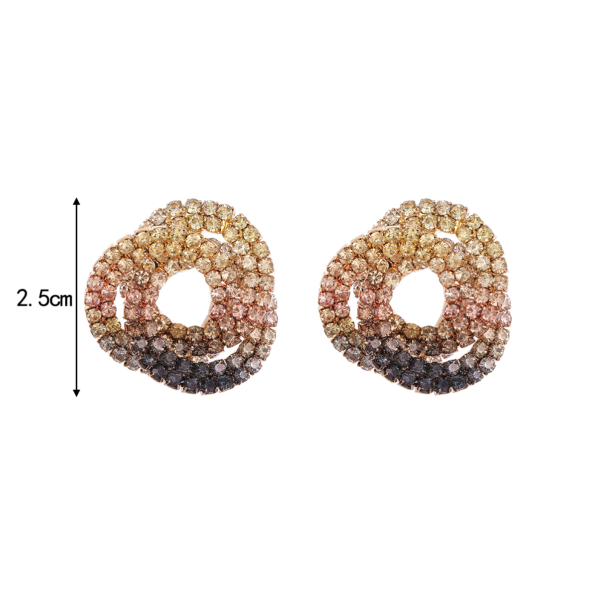 1 Paire Glamour Brillant Géométrique Placage Incruster Le Cuivre Strass Plaqué Argent Boucles D'oreilles display picture 4