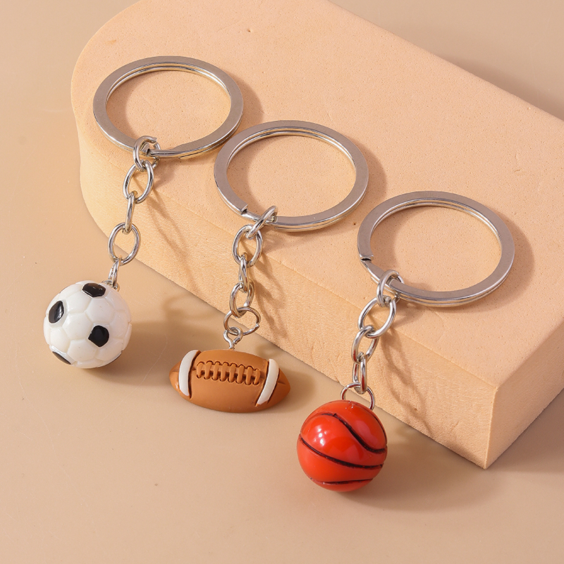 Modern Style Basketball Football Zinc Alloy Bag Pendant Keychain display picture 8