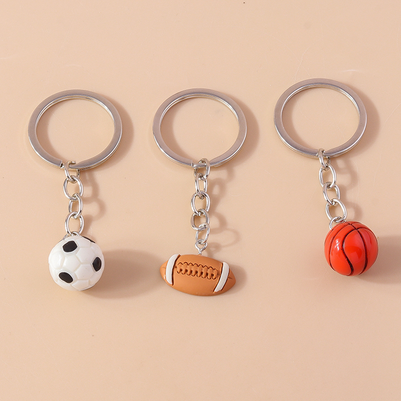 Modern Style Basketball Football Zinc Alloy Bag Pendant Keychain display picture 7