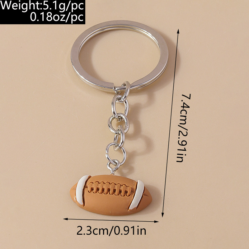 Modern Style Basketball Football Zinc Alloy Bag Pendant Keychain display picture 9