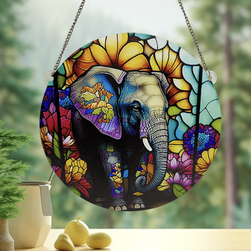 Modern Style Flower Elephant Arylic Pendant Artificial Decorations display picture 2