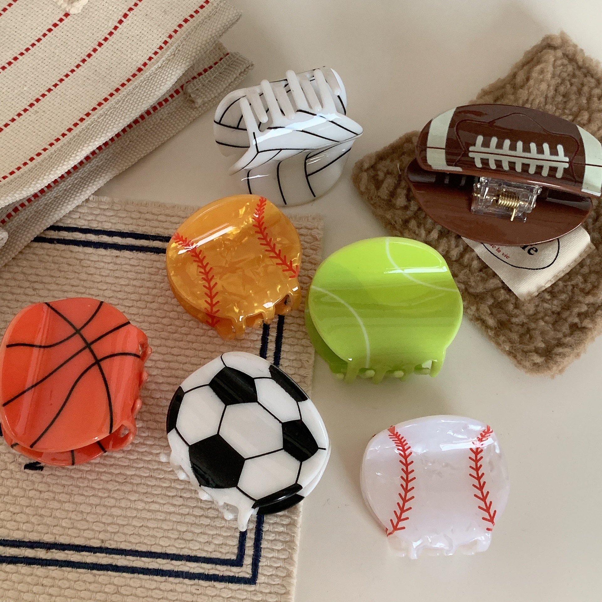 Cartoon Style Cute Basketball Football Arylic Hair Claws display picture 6