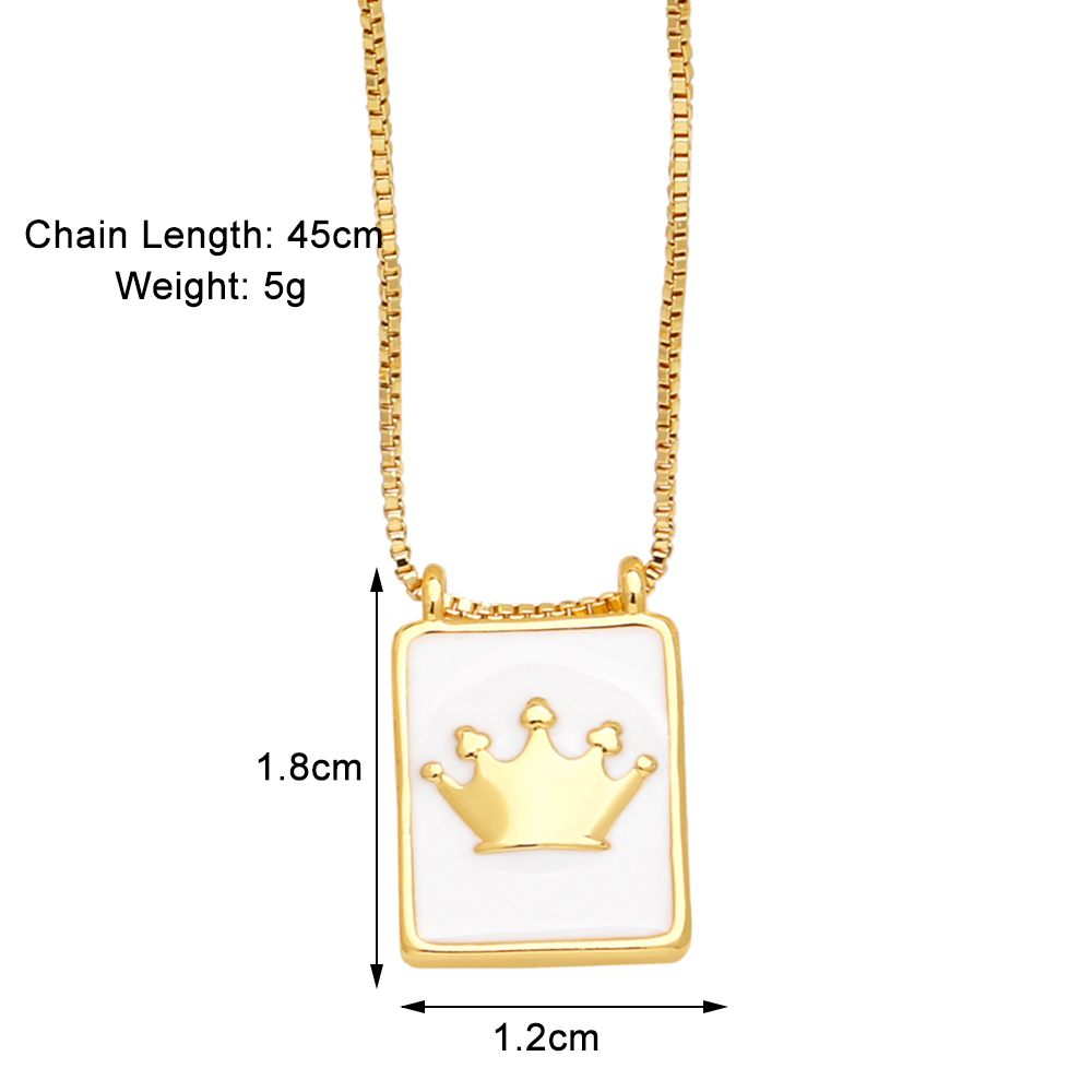 Modern Style Simple Style Crown Copper 18k Gold Plated Pendant Necklace In Bulk display picture 4