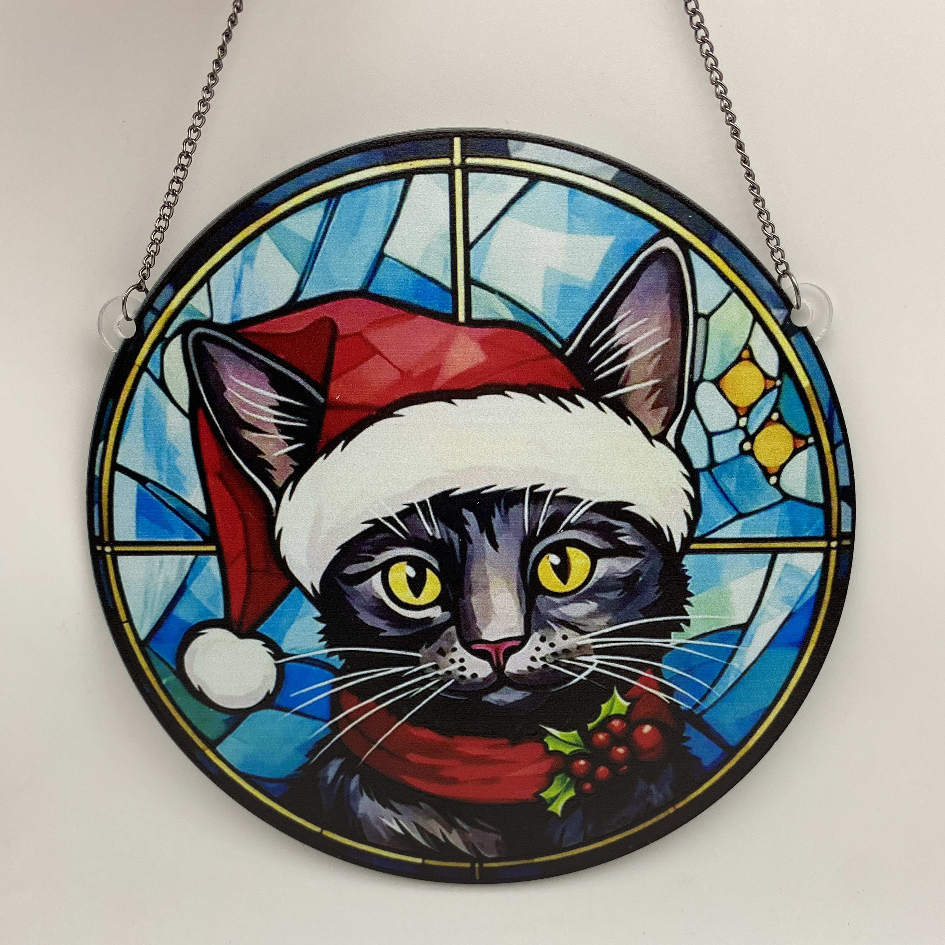 Christmas Cartoon Style Cute Christmas Hat Cat Arylic Indoor Outdoor Festival Hanging Ornaments Decorative Props display picture 4